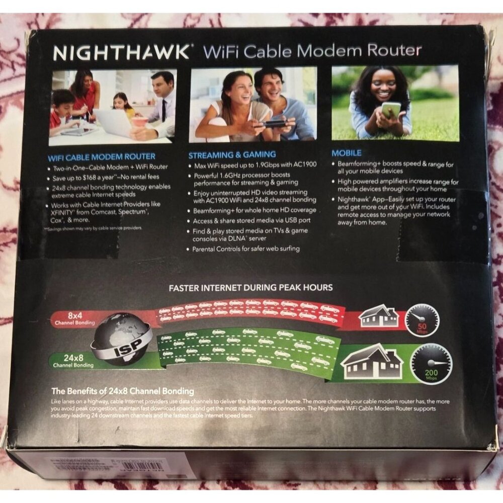 NETGEAR Nighthawk AC1900 DOCSIS 3.0 Cable Modem Router (C7000-1AZNAS) - Picture 9 of 9